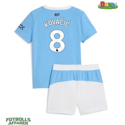Manchester City Mateo Kovacic #8 Hemmaställ Barn 2025-26 Kortärmad (+ Korta byxor)